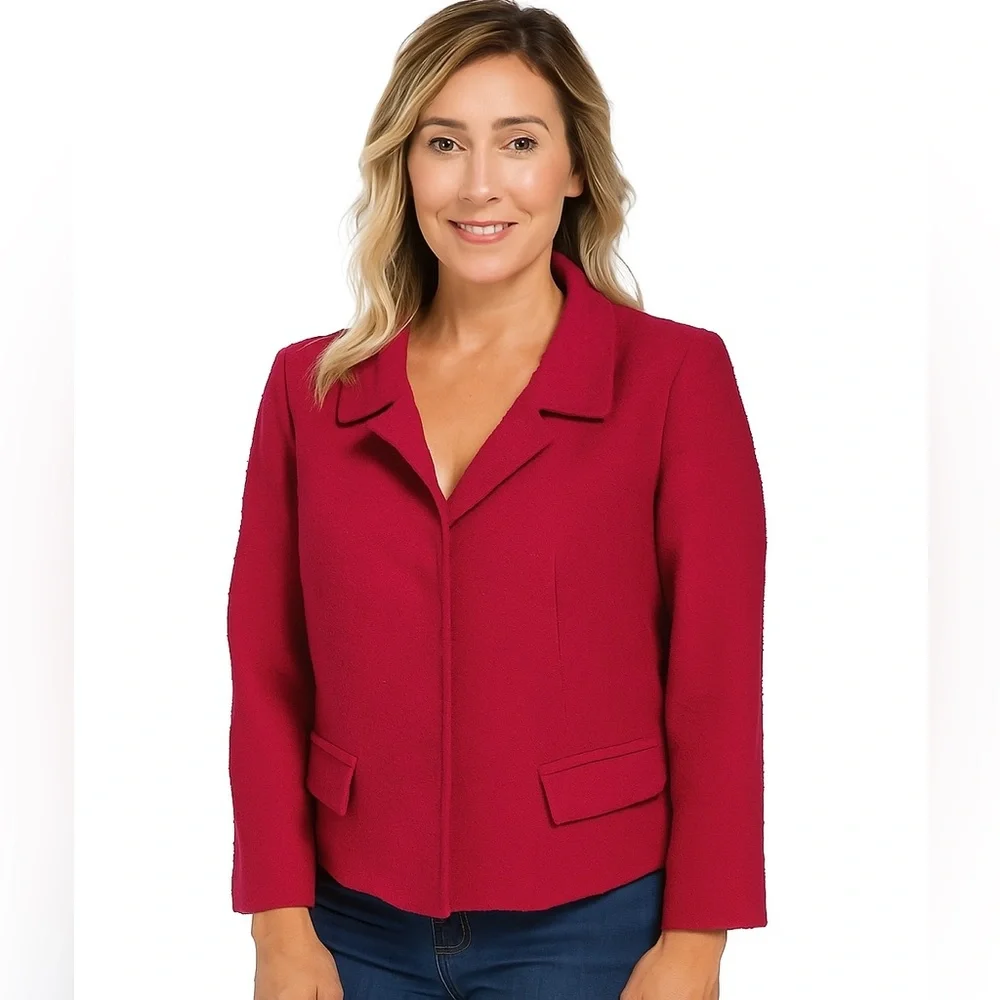 DKNY Fuchsia pink wool blend blazer size 8